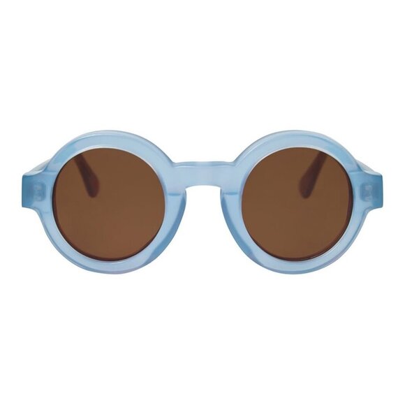 New DANIELLE RATTRAY Blue Round Beck C04 Sunglasses Women - Picture 2 of 4